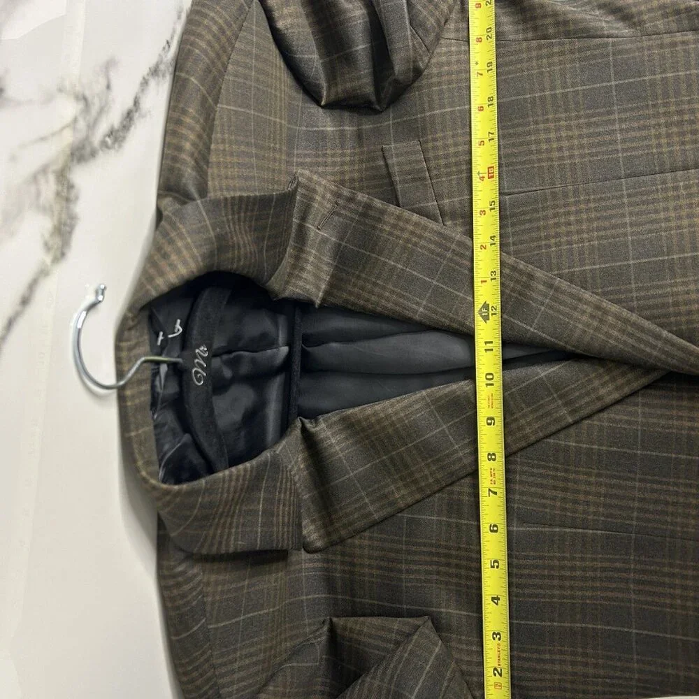 VTG 41 R Loro Piana Tasmanian Wool 120's Plaid Brown Blazer Sports Coat Career